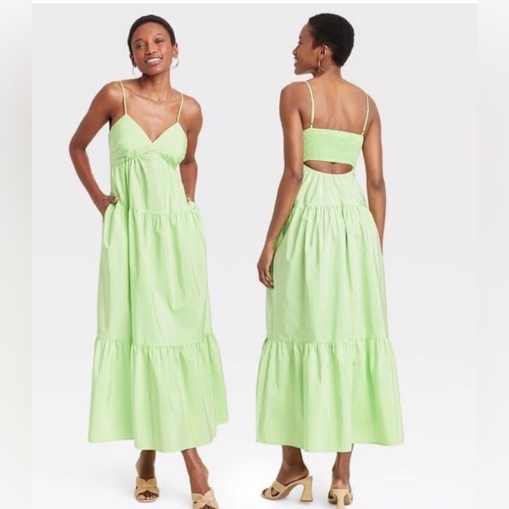 a new day Lime Green Spaghetti-Strap Maxi Dress
